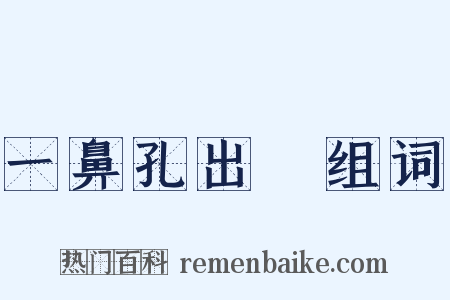 一鼻孔出氣组词是什么意思的图片